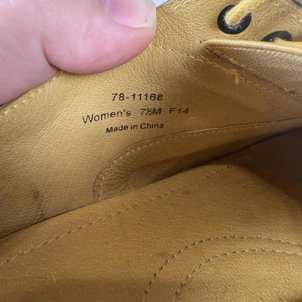 Johnston and Murphy Size: 7.5 Suede Leather Green Oxford Yellow Lace Shoes - Picture 9 of 9